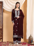 Shiza Chikankari Premium Modal Co-ord Set (Brown)