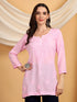 Misha Chikankari Modal Short Kurti (Baby Pink)