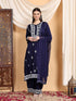 Shiza Chikankari Premium Modal Co-ord Set (Navy)