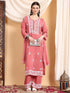 Shiza Chikankari Premium Modal Co-ord Set (Coral Pink)