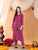 Ananya Chikankari Kurta Pant Cotton Co-ord Set (Wine)