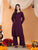 Maryam Chikankari Rayon Co-ord Set (Wine)