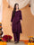 Maryam Chikankari Rayon Co-ord Set (Wine)