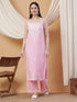 Raha Chikankari Strappy Rayon Co-ord Set (Baby Pink)