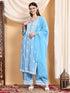 Haya Chikankari Rayon Co-ord Set (Powder Blue)