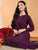 Maryam Chikankari Rayon Co-ord Set (Wine)