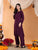 Maryam Chikankari Rayon Co-ord Set (Wine)