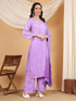 Meher Chikankari Ombre Rayon Co-ord Set (Lavender)