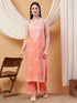 Raha Chikankari Strappy Rayon Co-ord Set (Peach)