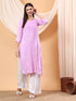 Alina Chikankari Modal Straight Kurta (Lilac)