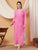 Dua Premium Viscose 3D Chikankari Straight Kurta (Pink)