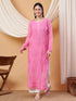 Dua Premium Viscose 3D Chikankari Straight Kurta (Pink)