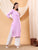 Alina Chikankari Modal Straight Kurta (Lilac)