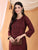 Ananya Chikankari Kurta Pant Cotton Co-ord Set (Brown)