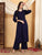 Faiza Chikankari Rayon Co-ord Set (Navy)