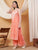 Raha Chikankari Strappy Rayon Co-ord Set (Peach)