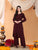 Maryam Chikankari Rayon Co-ord Set (Brown)