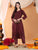 Ananya Chikankari Kurta Pant Cotton Co-ord Set (Brown)