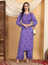 Faiza Chikankari Rayon Co-ord Set (Purple)