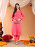 Ananya Chikankari Kurta Pant Cotton Co-ord Set (Coral)