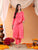 Ananya Chikankari Kurta Pant Cotton Co-ord Set (Coral)