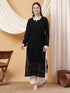 Dua Premium Viscose 3D Chikankari Straight Kurta (Black)