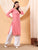 Alina Chikankari Modal Straight Kurta (Peach Pink)