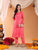 Ananya Chikankari Kurta Pant Cotton Co-ord Set (Coral)