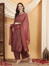Farha Chikankari Premium Modal Co-ord Set (Brown)
