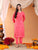 Ananya Chikankari Kurta Pant Cotton Co-ord Set (Coral)