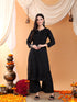 Priya Chikankari Kurta Palazzo Cotton Co-ord Set (Black)