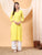 Alina Chikankari Modal Straight Kurta (Yellow)