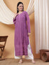 Dua Premium Viscose 3D Chikankari Straight Kurta (Mauve)