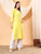 Alina Chikankari Modal Straight Kurta (Yellow)