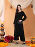 Maryam Chikankari Rayon Co-ord Set (Black)