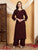 Faiza Chikankari Rayon Co-ord Set (Brown)