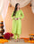Ananya Chikankari Kurta Pant Cotton Co-ord Set (Parrot Green)