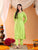 Ananya Chikankari Kurta Pant Cotton Co-ord Set (Parrot Green)
