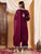 Haya Chikankari Rayon Co-ord Set (Wine)