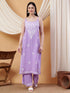 Raha Chikankari Strappy Rayon Co-ord Set (Lilac)
