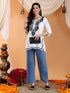 Navya Black Chikankari Cotton Short Kurti