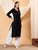Alina Chikankari Modal Straight Kurta (Black)