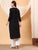 Alina Chikankari Modal Straight Kurta (Black)