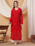 Dua Premium Viscose 3D Chikankari Straight Kurta (Red)