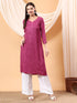 Alina Chikankari Modal Straight Kurta (Wine)