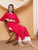 Dua Premium Viscose 3D Chikankari Straight Kurta (Magenta)