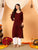 Alina Chikankari Modal Straight Kurta (Brown)